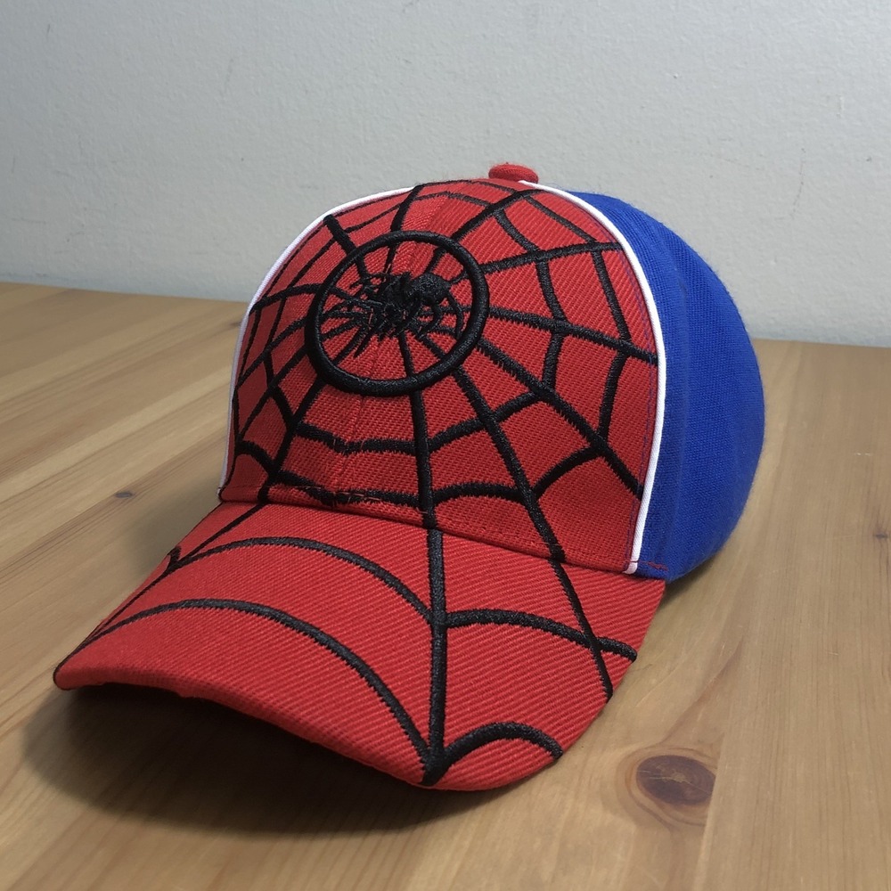 Spider-Man Baseball Cap Hat with Black Web Design Adjustable Youth Red Blue
